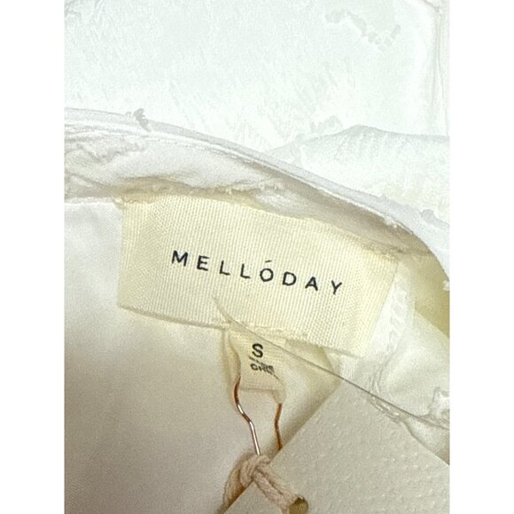 Melloday Jacquard Women's Midi Sundress Ivory Sleeveless Mock Neck Small NEW - Picture 14 of 16